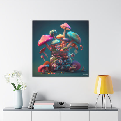 Beautiful Mushroom Luminating Colorful Bliss 11 Canvas Gallery Wraps