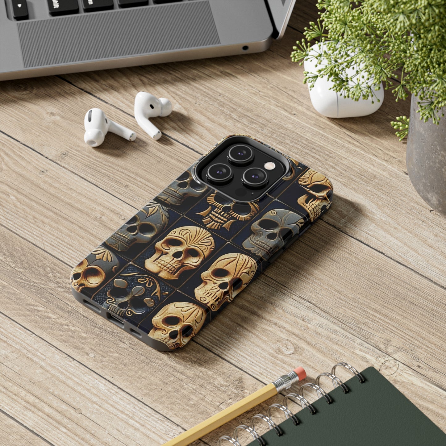 Metallic Chrome Skulls and classic Designed 17 Tough Phone Cases