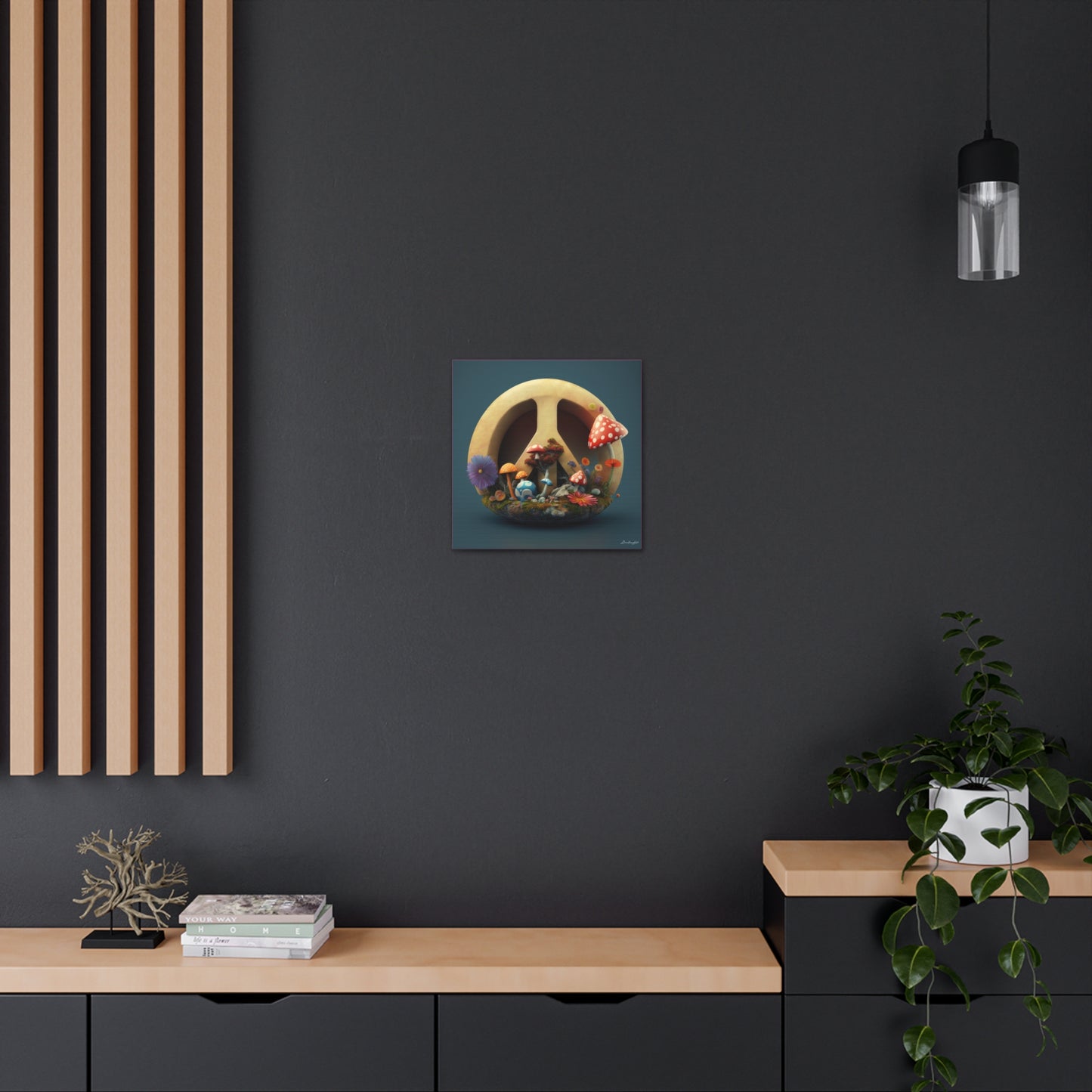 Beautiful Forest Round Peace Sign 3 Canvas Gallery Wraps