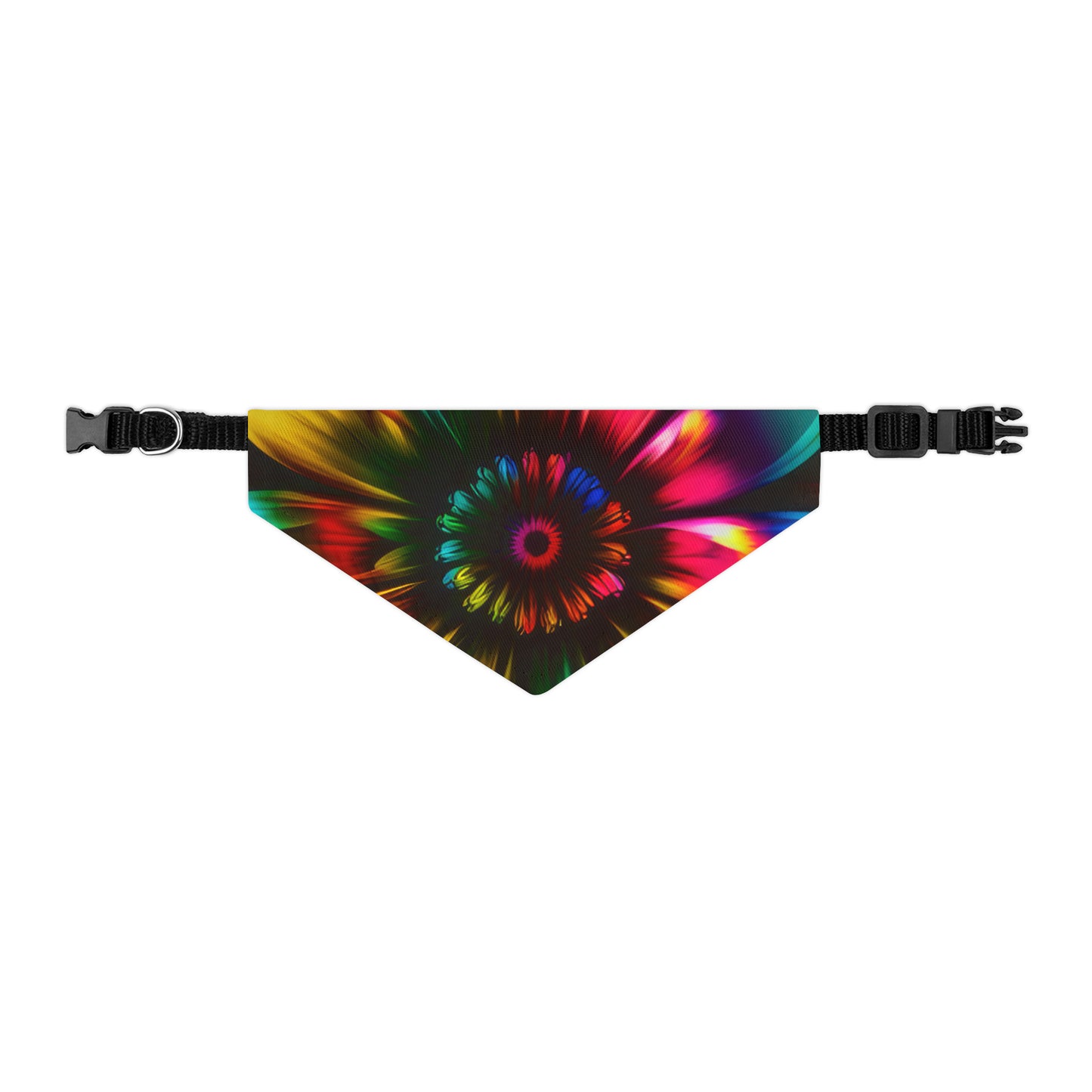 Tie Dye Color Flower Pet Bandana Collar