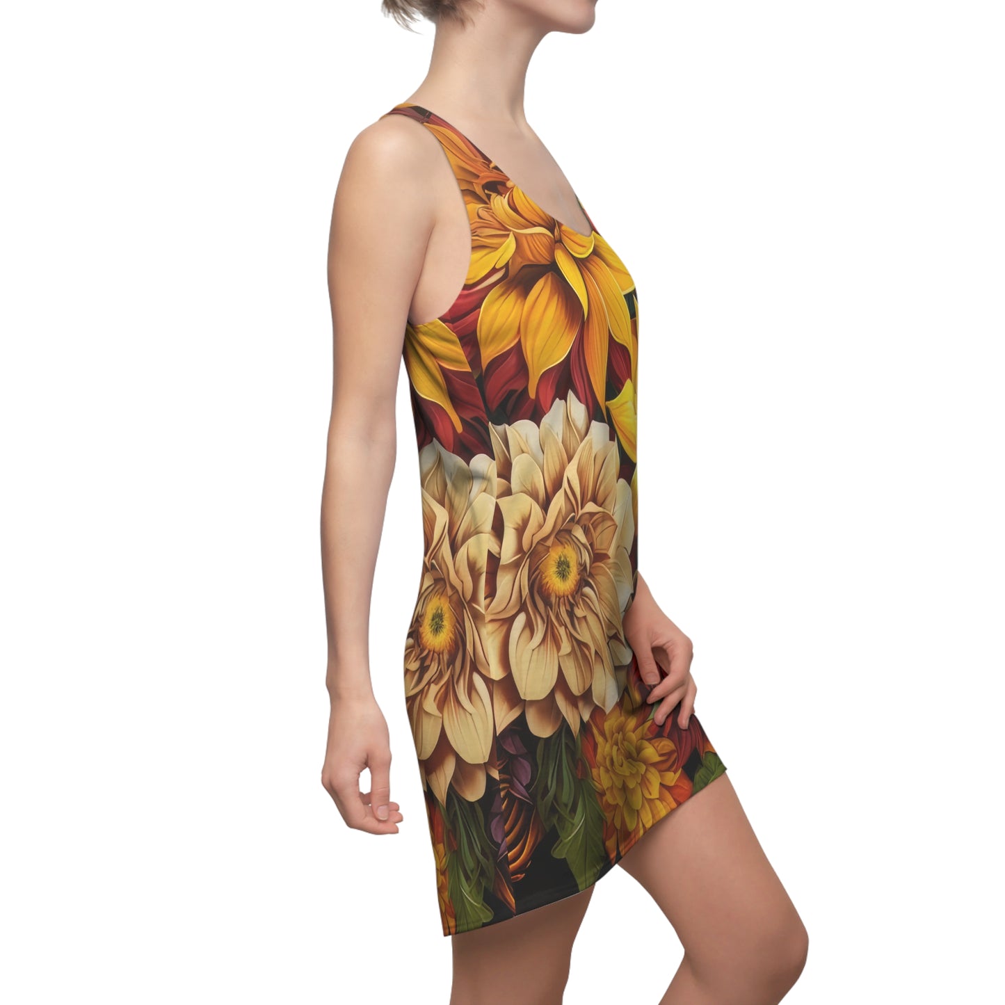 Bold And Beautiful Designed flowers Style Six Women's Cut & Sew Racerback Dress (AOP)