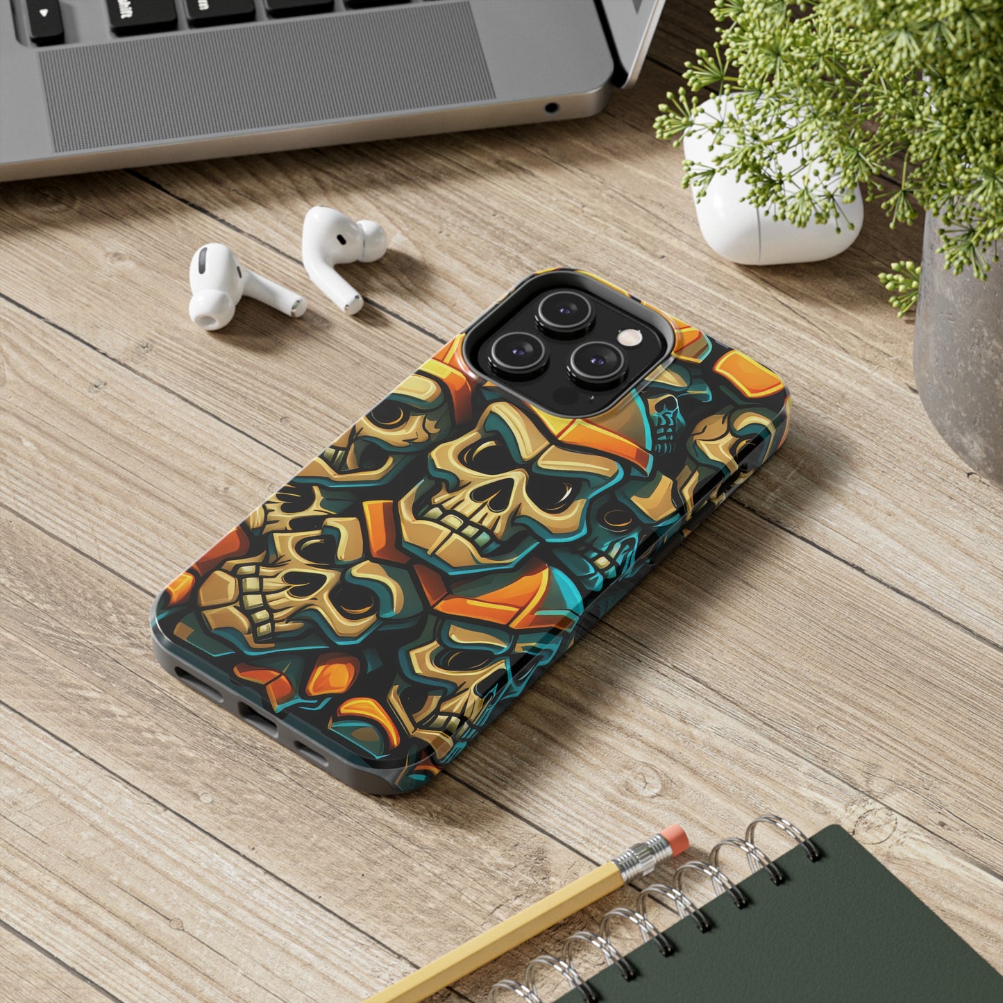 Metallic Chrome Skulls and classic Designed 16 Tough Phone Cases