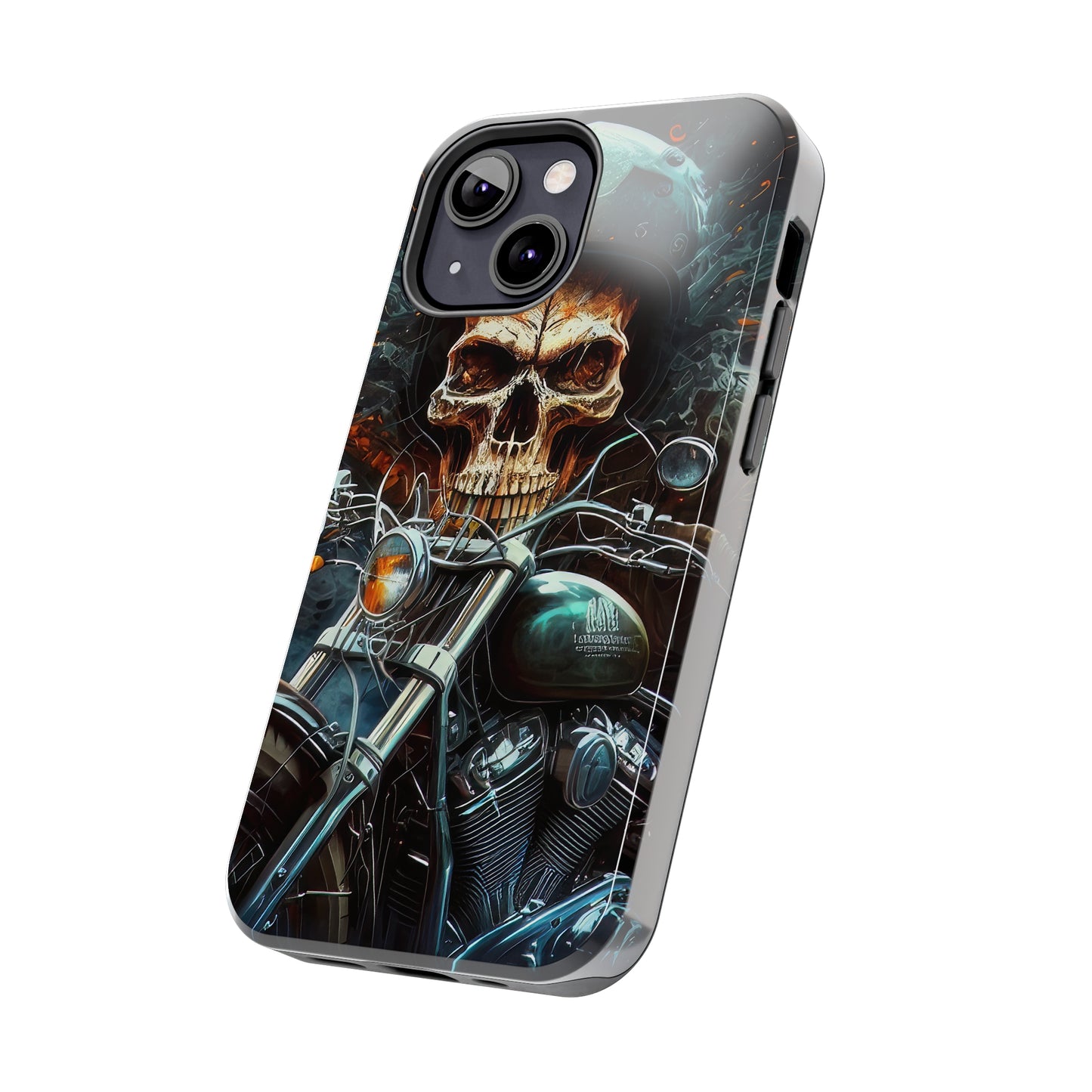 Skull Motorcycle Rider, Ready to Tear Up Road On Beautiful Bike 9 Tough Phone Cases