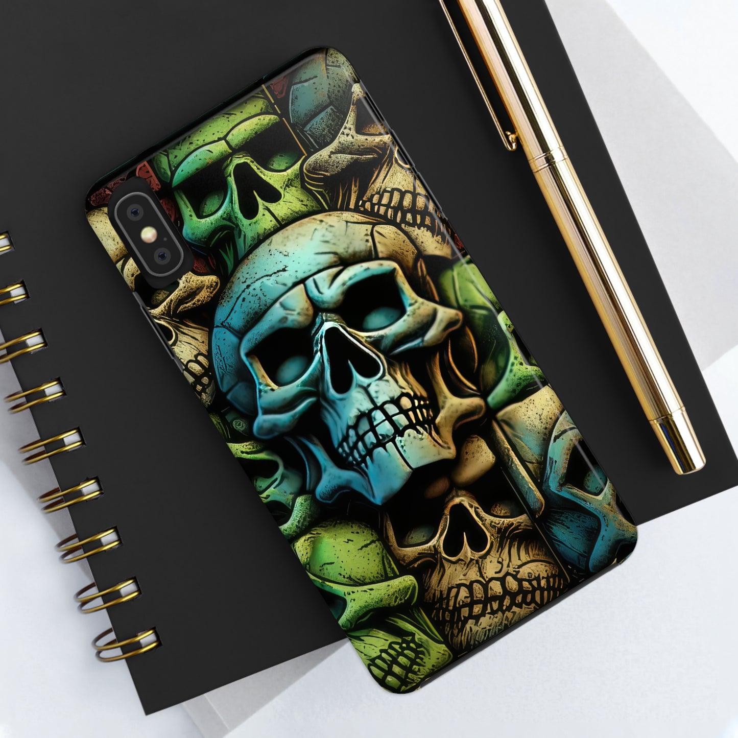 Metallic Chrome Skulls and classic Designed 13 Tough Phone Cases