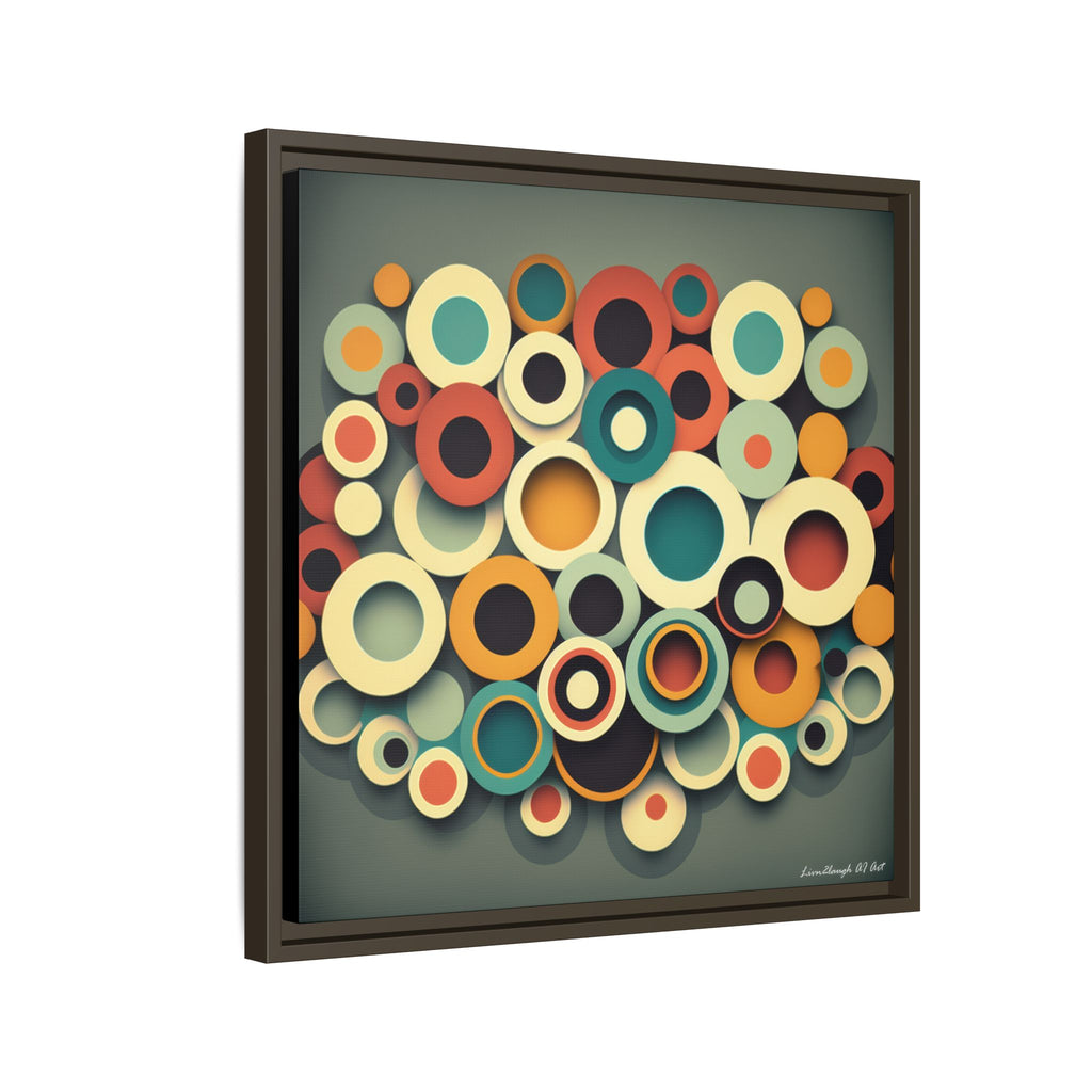 Gathered Circles, Matte Canvas, Framed (Multi-color)