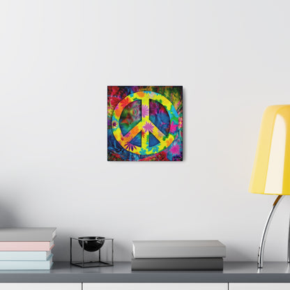 Coolio Tie Dye Hippie Peace Sign 3 Canvas Gallery Wraps