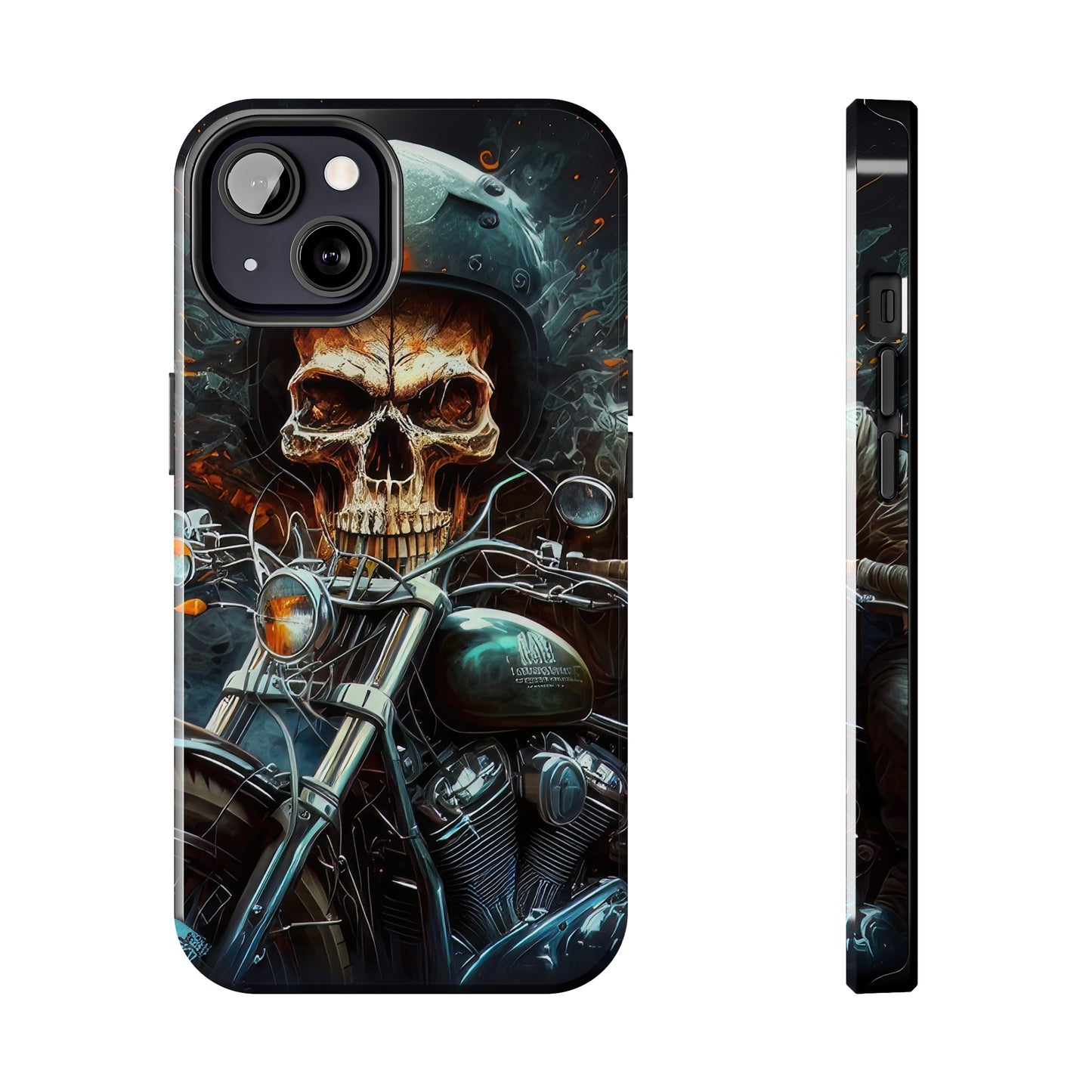 Skull Motorcycle Rider, Ready to Tear Up Road On Beautiful Bike 9 Tough Phone Cases