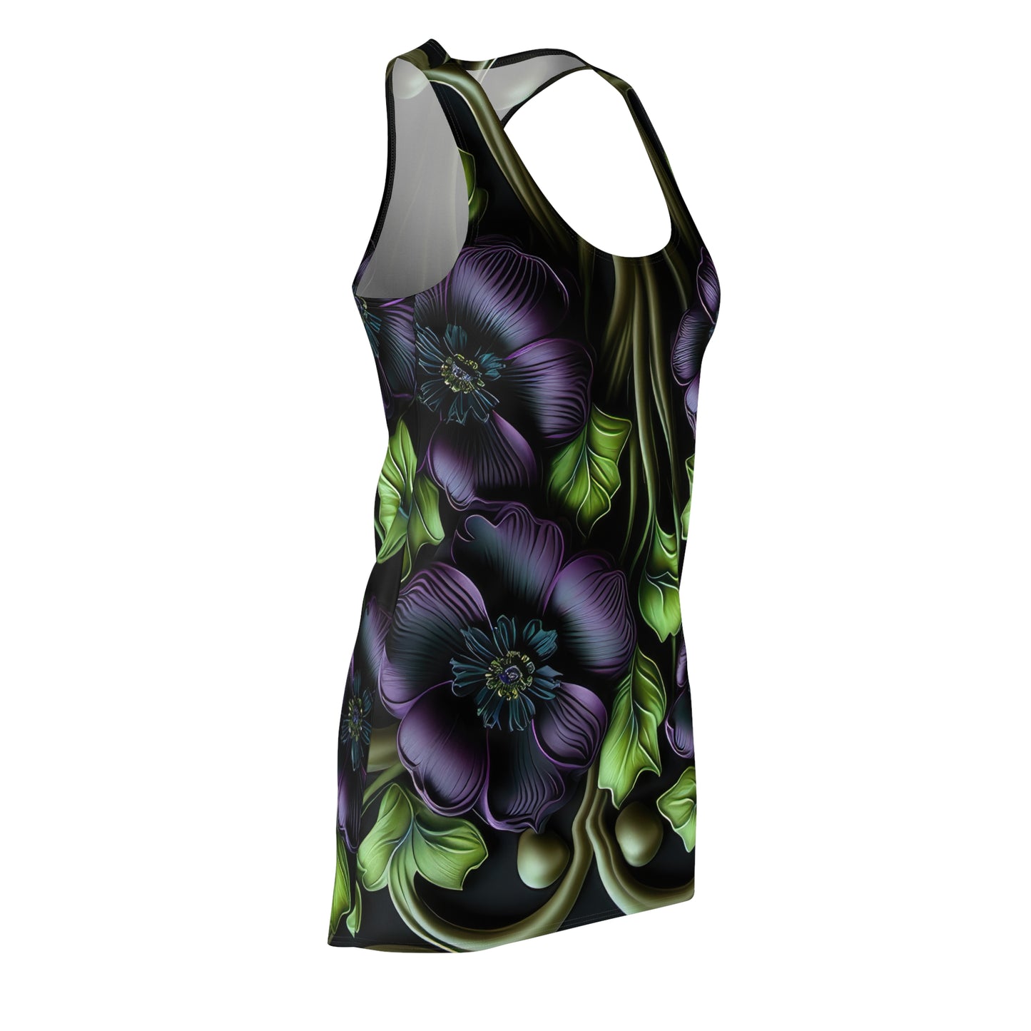 Gothic Bold & Beautiful flower floral Style 4 A, Women's Cut & Sew Racerback Dress (AOP)