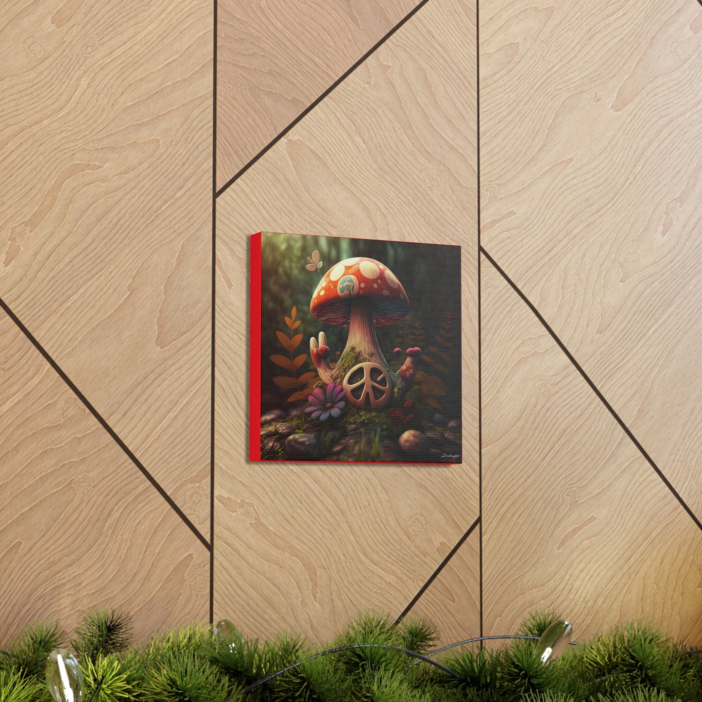 Beautiful Forest Round Peace Sign 7  Canvas Gallery Wraps