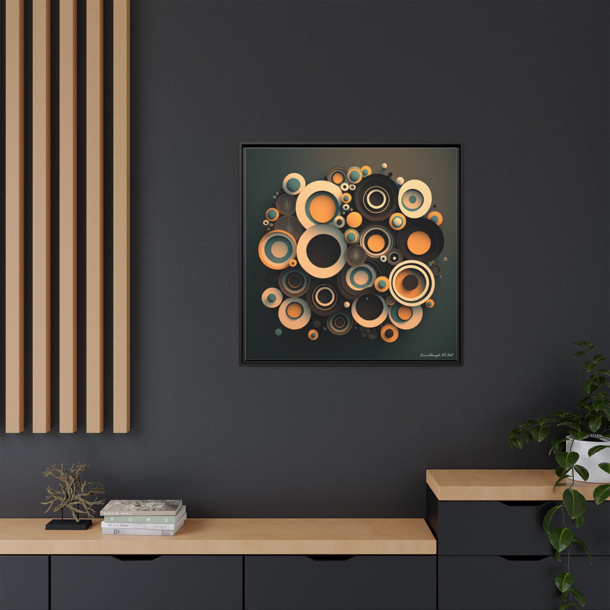 Concentric Harmony, Art Print — Colorful Modern Wall Canvas