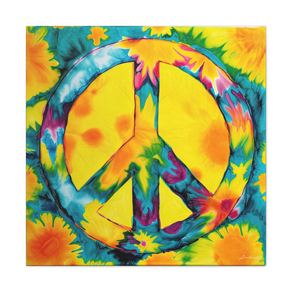 Coolio Tie Dye Hippie Peace Sign 10 Canvas Gallery Wraps