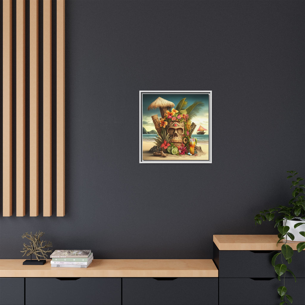 Tiki Dreams by the Shore, Art Print — Colorful Modern Wall Canvas