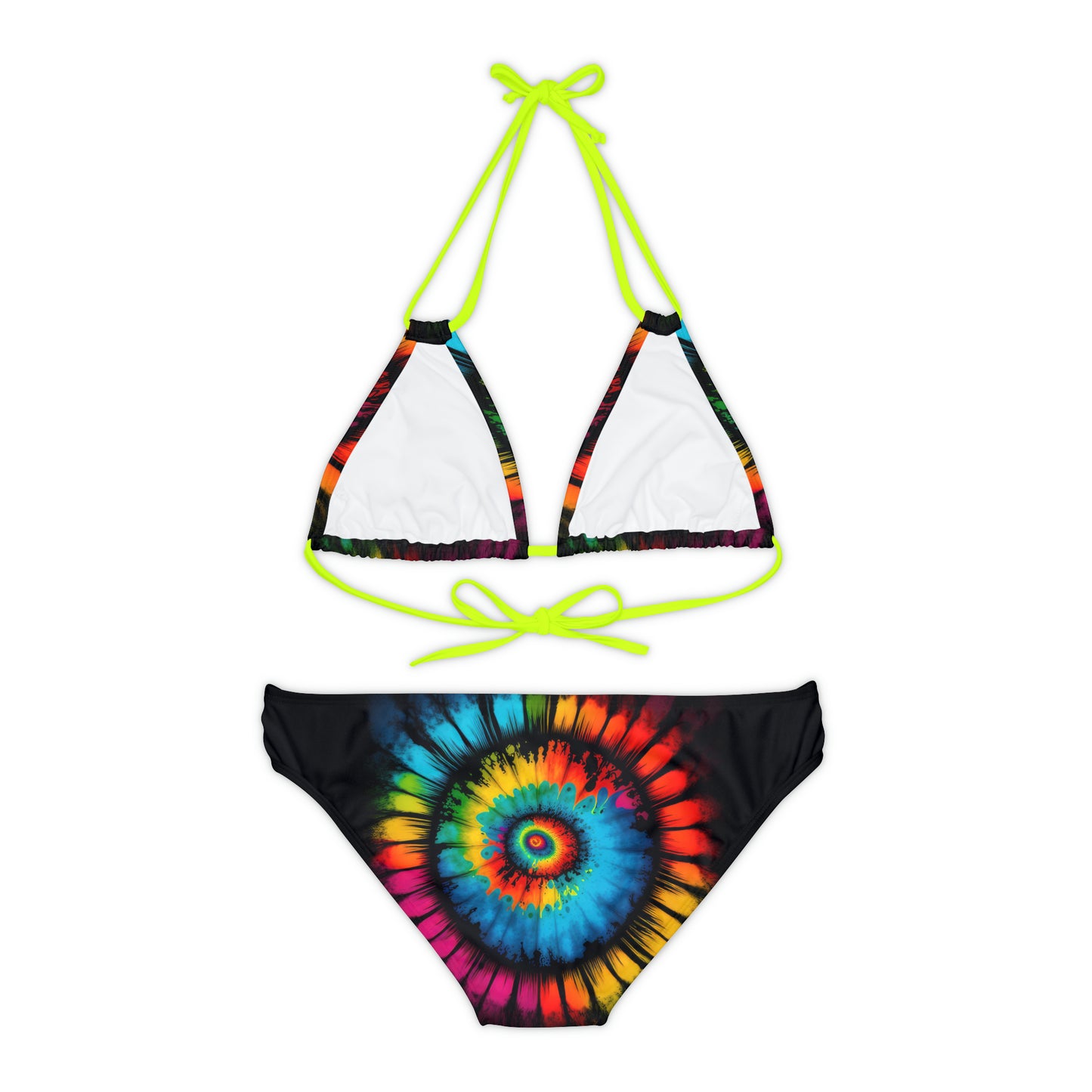 Bold And Beautiful Tie Dye Style Four Strappy Bikini Set (AOP)