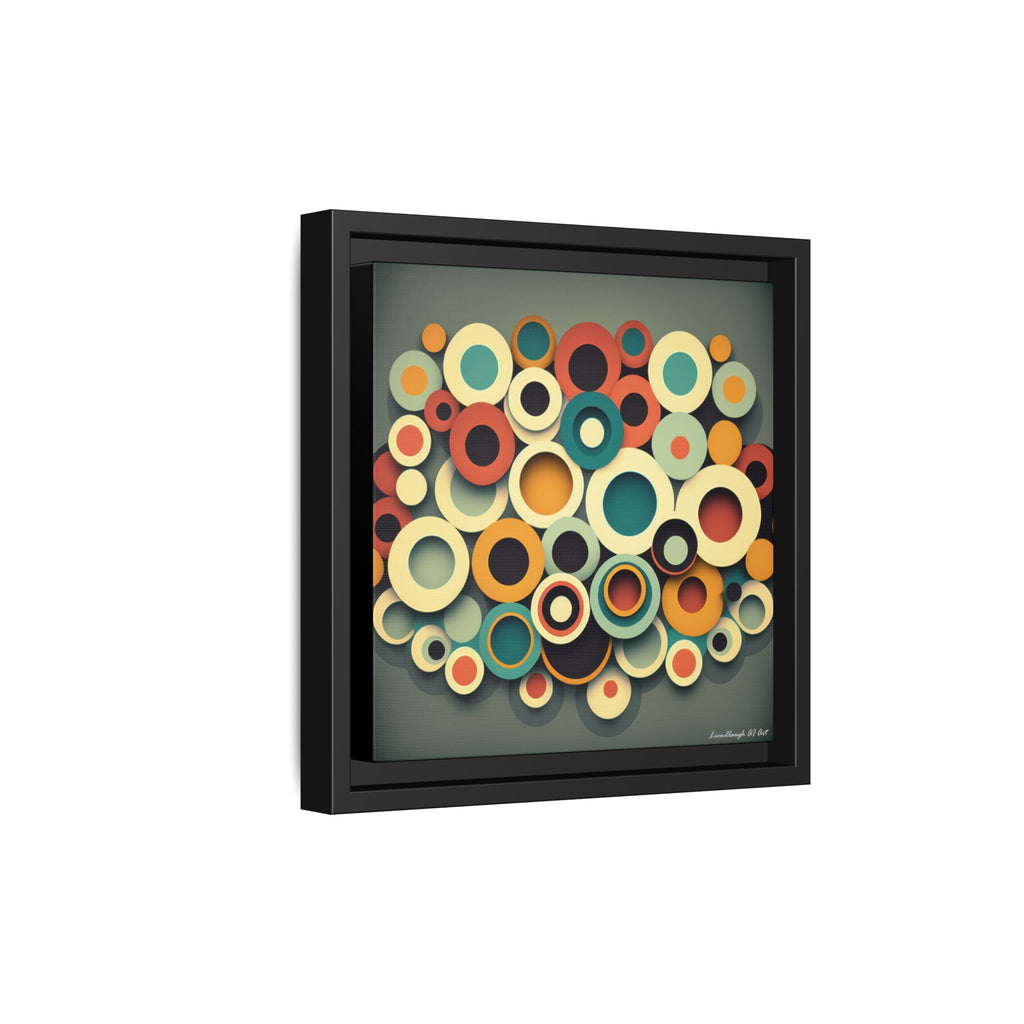 Gathered Circles, Matte Canvas, Framed (Multi-color)