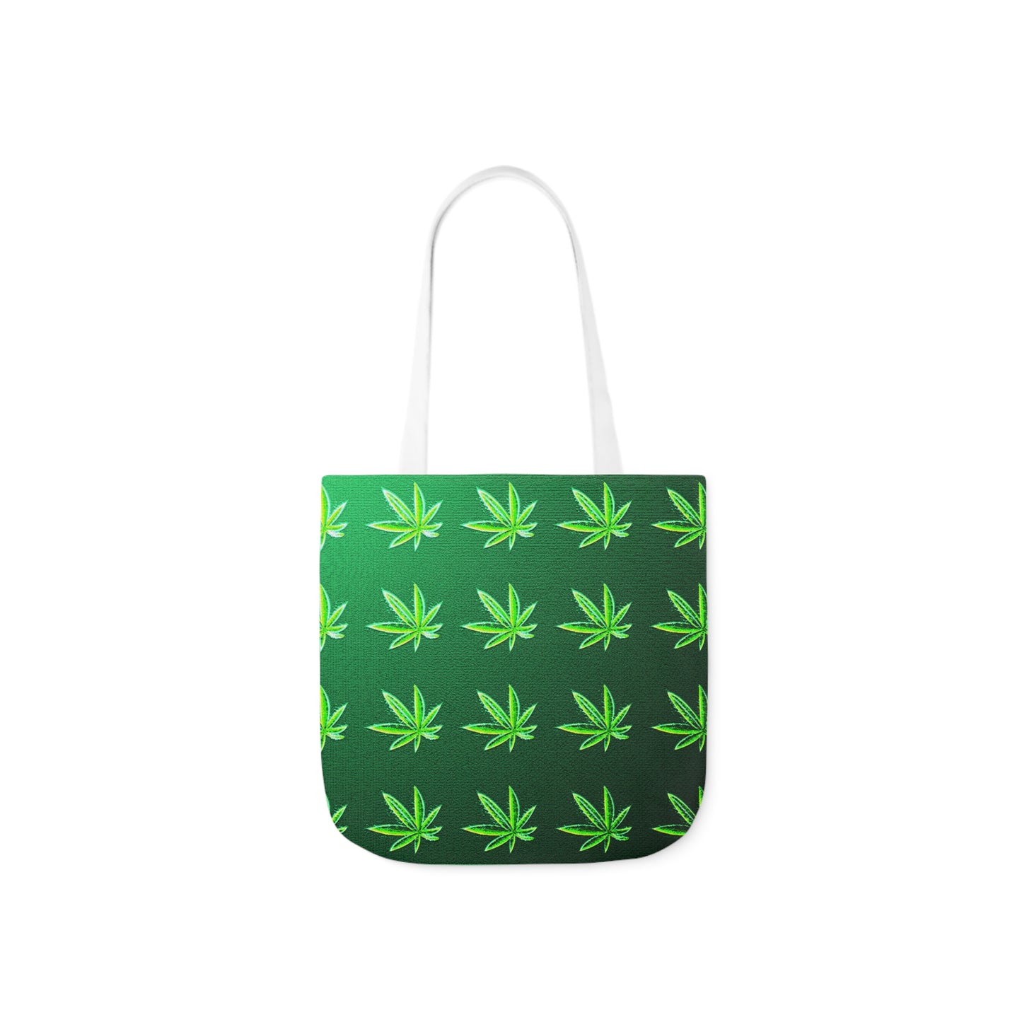 Green Leaf Marijuana Pot Weed Leaf 420 Polyester Canvas Tote Bag (AOP)