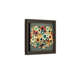 Gathered Circles, Matte Canvas, Framed (Multi-color)