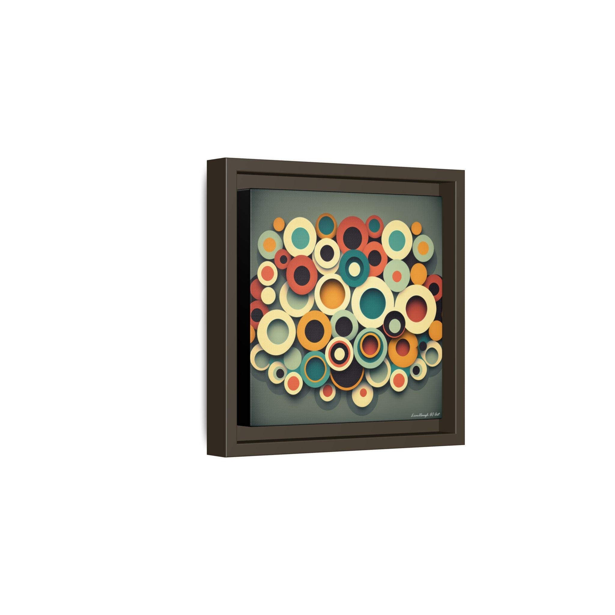 Gathered Circles, Matte Canvas, Framed (Multi-color)