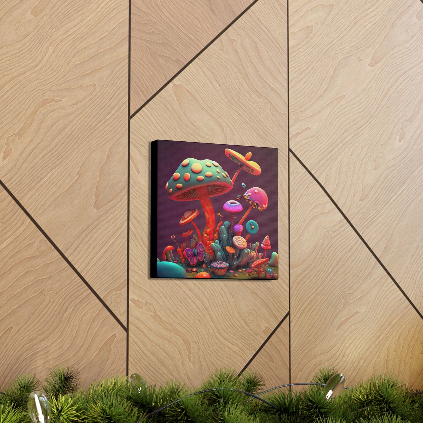 Beautiful Mushroom Luminating Colorful Bliss 2 Canvas Gallery Wraps