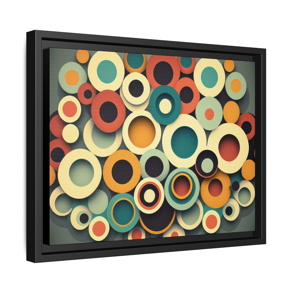 Gathered Circles, Matte Canvas, Framed (Multi-color)