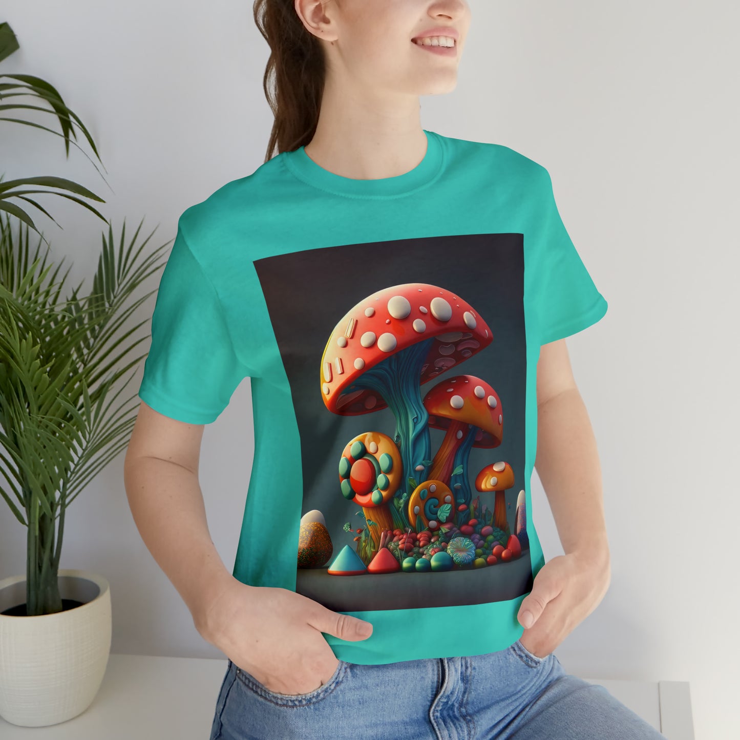 Hippie Mushroom Color Candy Style Design Style 6 Unisex Jersey Short Sleeve Tee