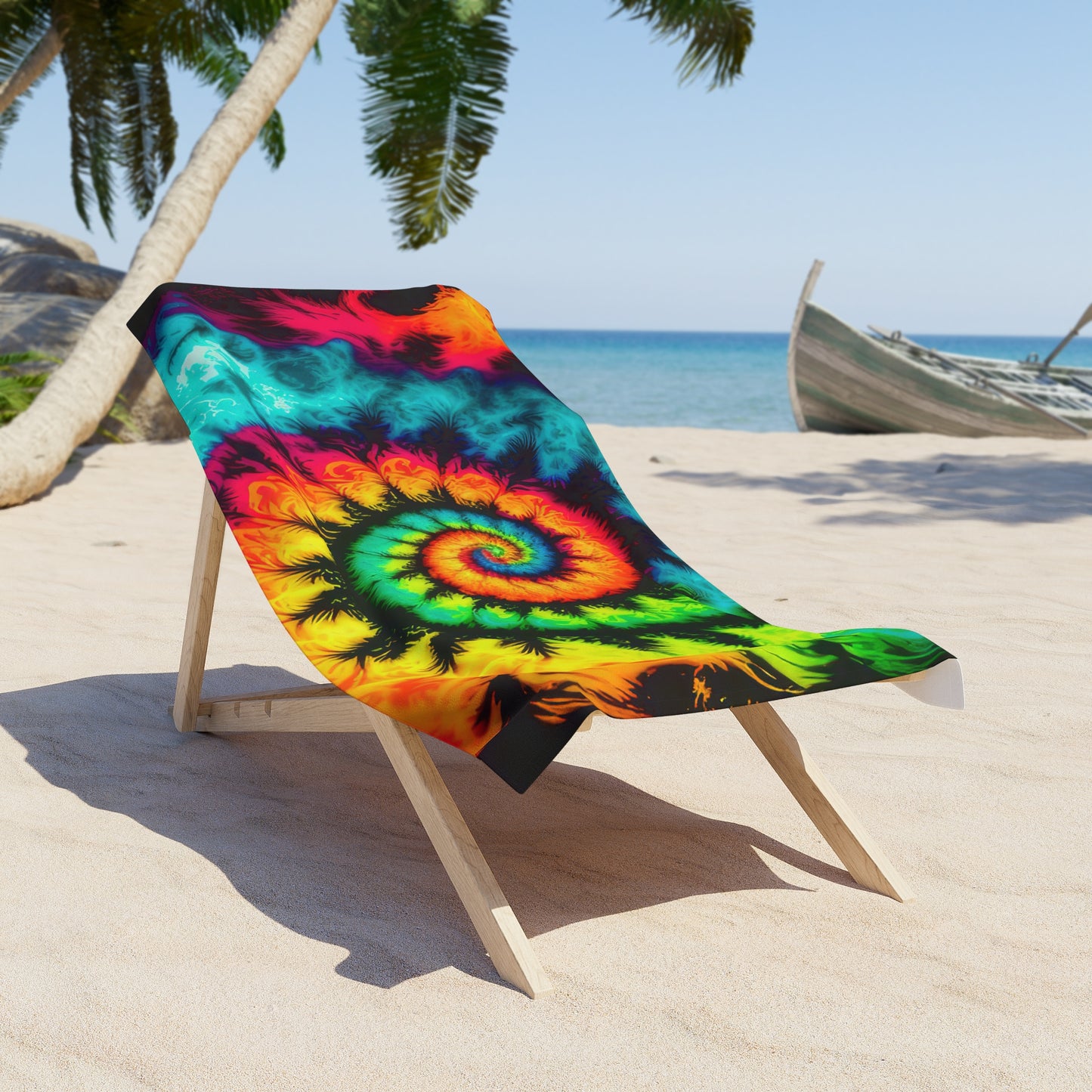 Bold And Beautiful Tie Dye Style Three Beach Towel