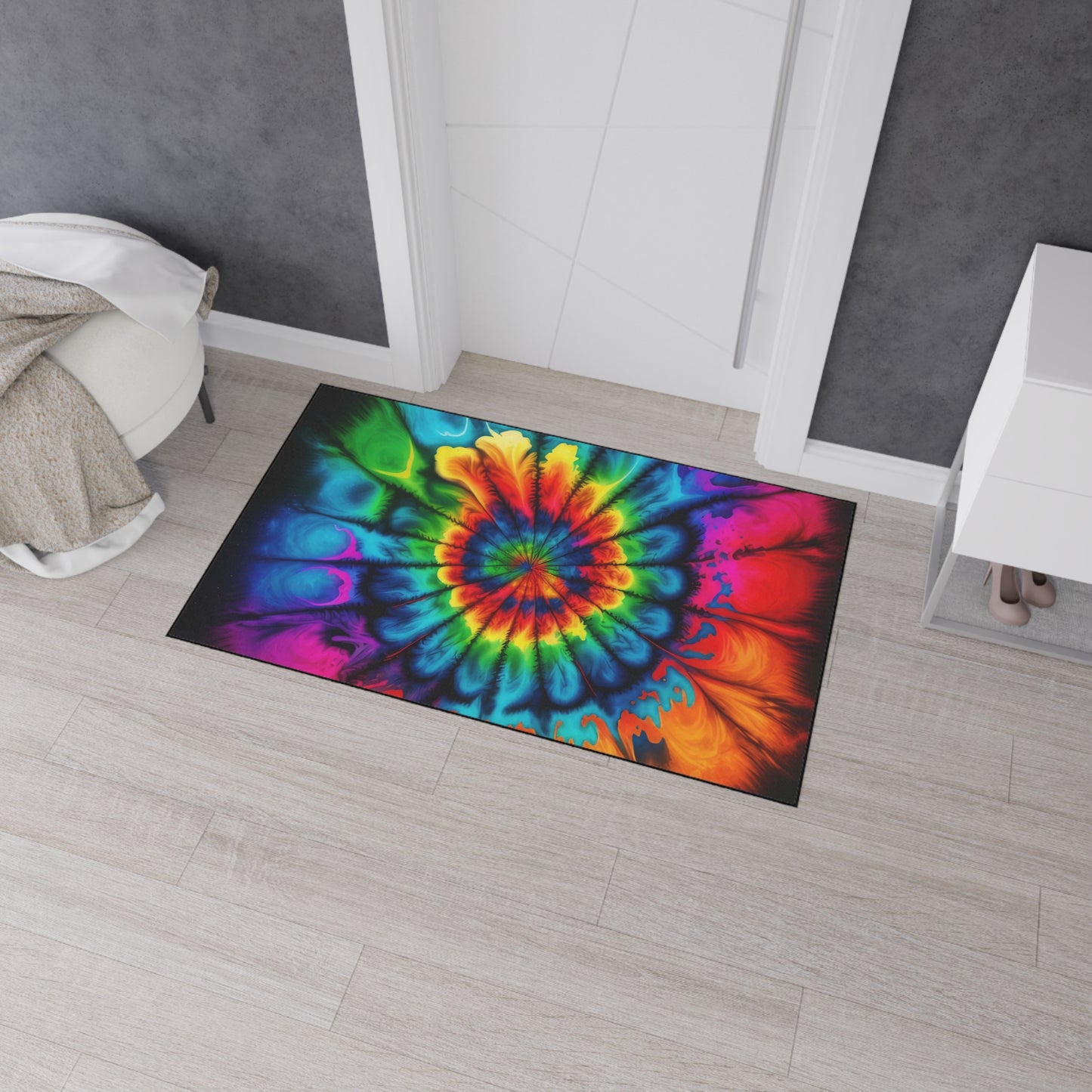 Bold And Beautiful Tie Dye Style Two Heavy Duty Floor Mat