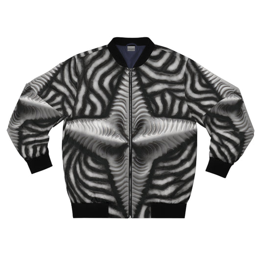 Beautiful Stars Abstract Star Style Black And White Men's Bomber Jacket (AOP)