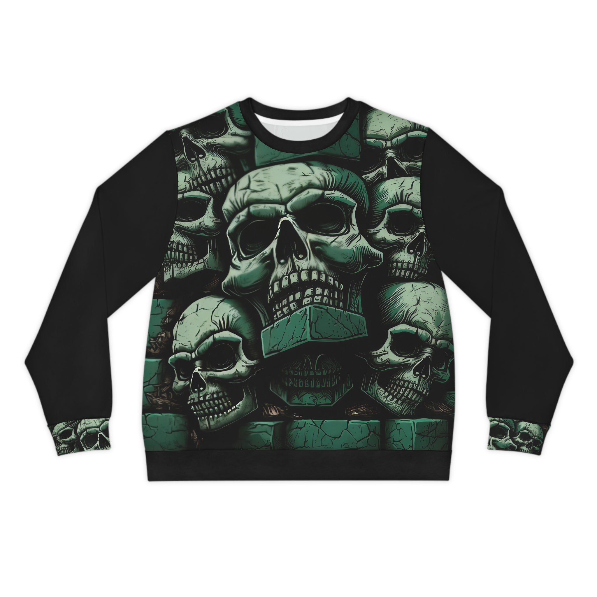Metallic Chrome Skulls and classic Designed Background Style 12 Lightweight Sweatshirt (AOP)
