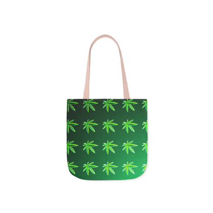 Green Leaf Marijuana Pot Weed Leaf 420 Polyester Canvas Tote Bag (AOP)