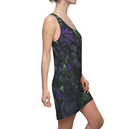 Gothic Bold & Beautiful flower floral Style 1 Women's Cut & Sew Racerback Dress (AOP)