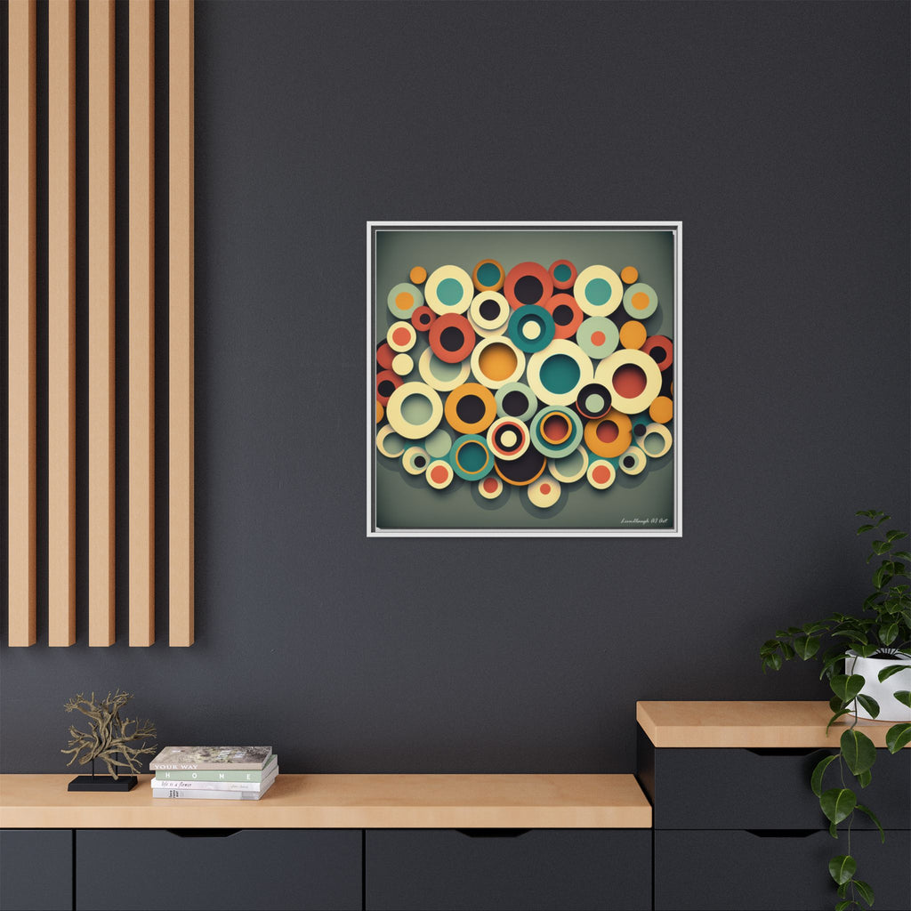 Gathered Circles, Matte Canvas, Framed (Multi-color)