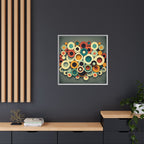 Gathered Circles, Matte Canvas, Framed (Multi-color)
