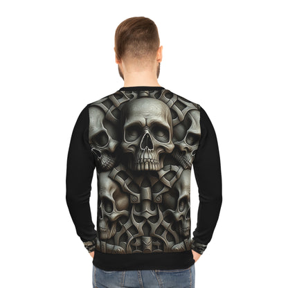Metallic Chrome Skulls and classic Designed Background Style 18 Lightweight Sweatshirt (AOP)
