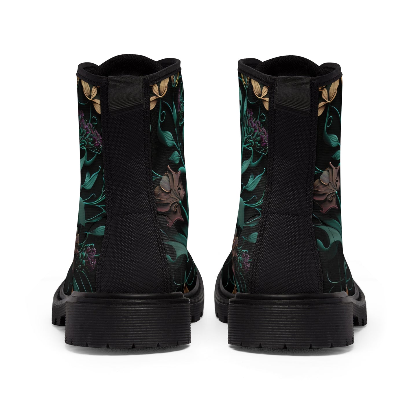 Gothic Bold & Beautiful flower floral Style 2 Men's Canvas Boots