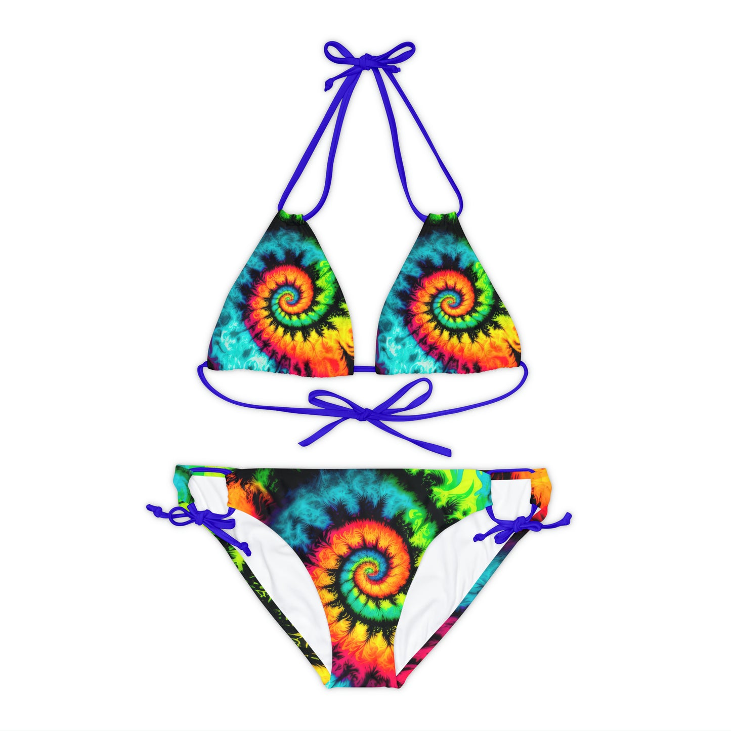 Bold And Beautiful Tie Dye Style One A, Four Strappy Bikini Set (AOP)