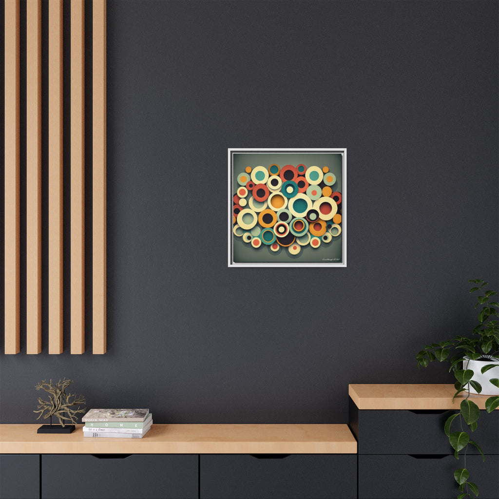 Gathered Circles, Matte Canvas, Framed (Multi-color)