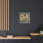 Gathered Circles, Matte Canvas, Framed (Multi-color)