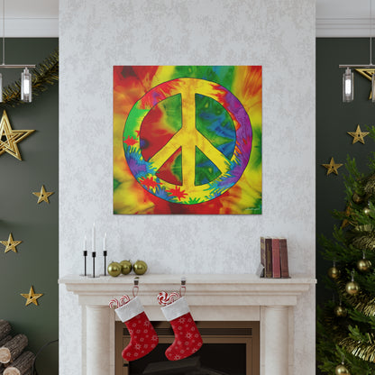 Coolio Tie Dye Hippie Peace Sign 2 Canvas Gallery Wraps