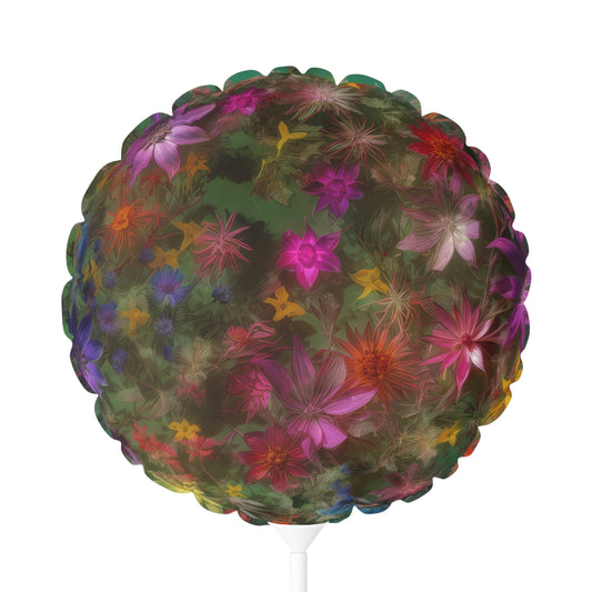 Bold & Beautiful & Metallic Wildflowers, Gorgeous floral Design, Style 3 Balloon (Round and Heart-shaped), 11"