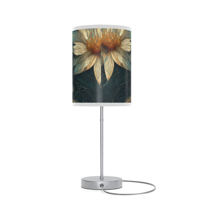 Bold And Beautiful White, Grey And Blue Floral Style 3 Lamp on a Stand, US|CA plug