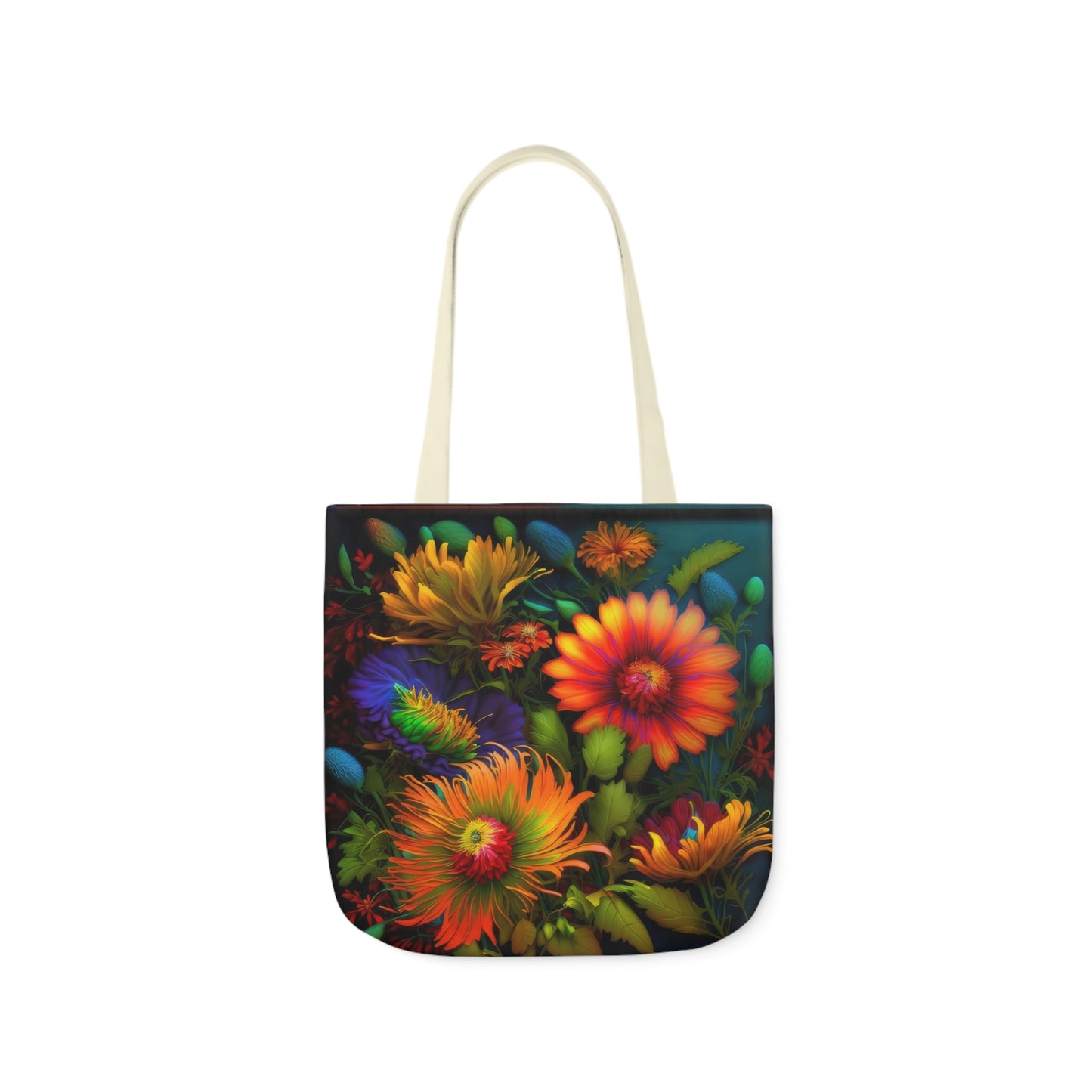 Bold And Beautiful Flowers Style One Polyester Canvas Tote Bag (AOP)