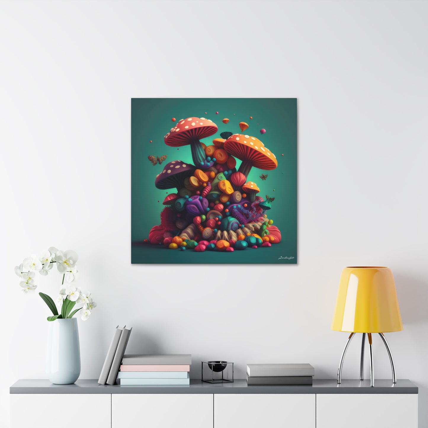 Beautiful Mushroom Luminating Colorful Bliss7 Canvas Gallery Wraps