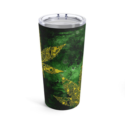 Green Gold Marijuana Elegantly Designed 420 Weed Tumbler 20oz