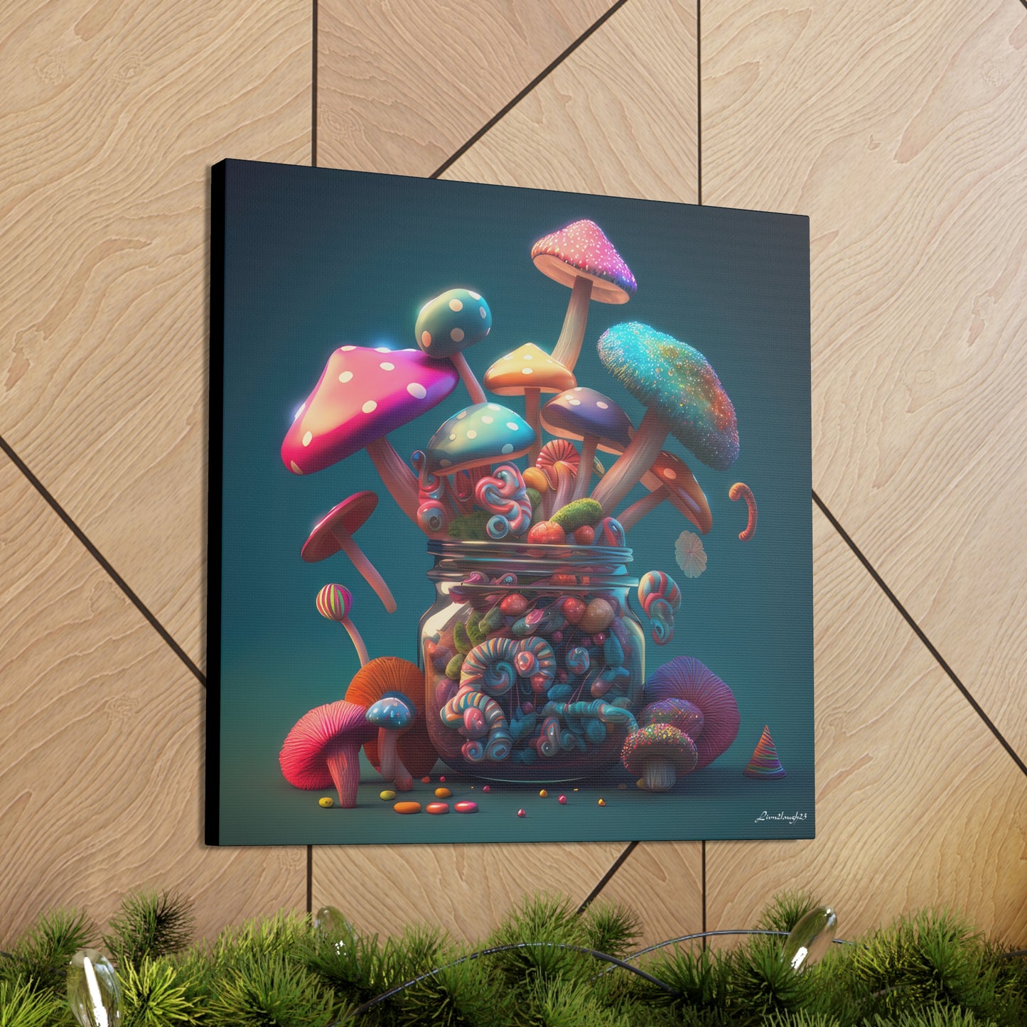 Beautiful Mushroom Luminating Colorful Bliss 11 Canvas Gallery Wraps