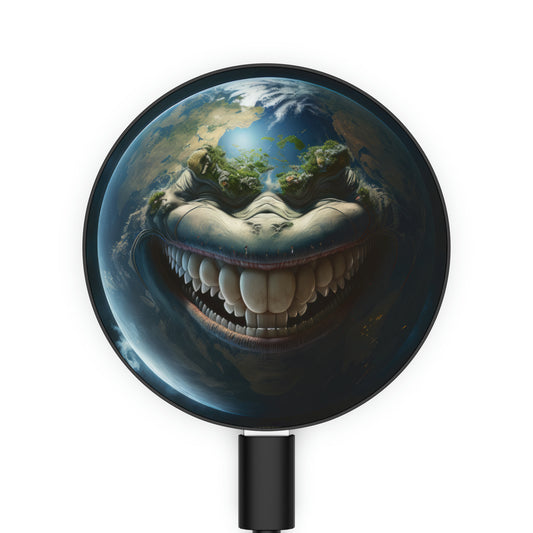Toothy Angry Looking Earth Style 1 Magnetic Induction Charger