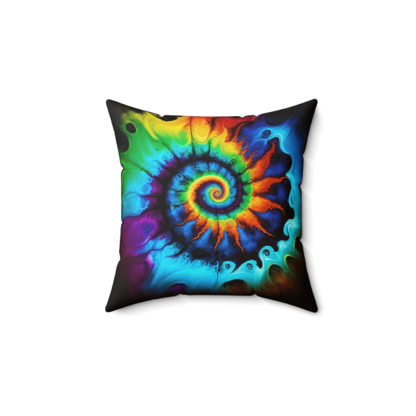 Bold And Beautiful Tie Dye Style One Spun Polyester Square Pillow