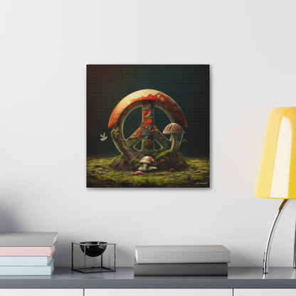 Beautiful Forest Round Peace Sign 6 Canvas Gallery Wraps