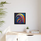 Home Beneath the Rainbow, Art Print — Colorful Modern Wall Canvas
