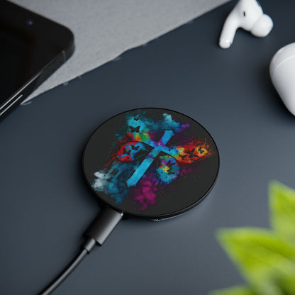 Bold And Beautiful Tie Dye Cross Style 7 Magnetic Induction Charger