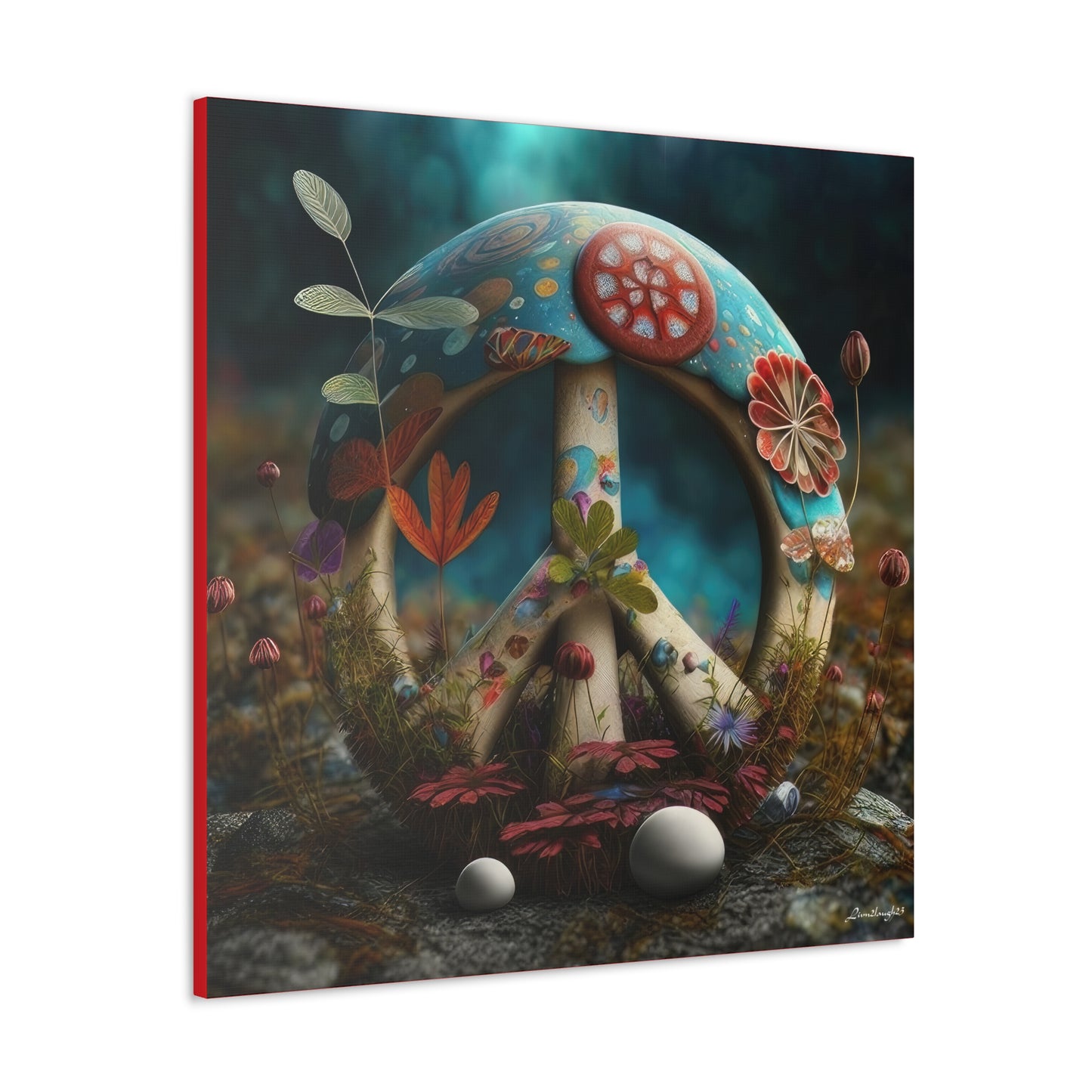 Beautiful Forest Round Peace Sign 8 Canvas Gallery Wraps